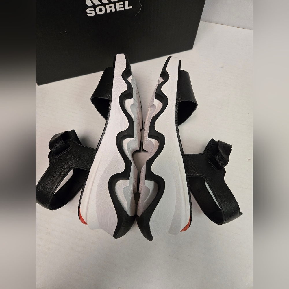 Sorel Women's Kinetic Impact Y Strap High Sandals - Black, Sea Salt Size 9.5 NIB - Picture 10 of 15